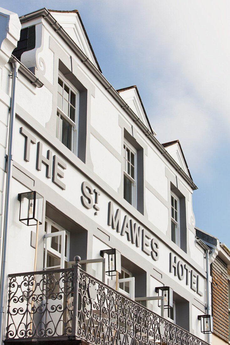 Aussenansicht des The St. Mawes Hotels in St. Mawes (Cornwall, England)