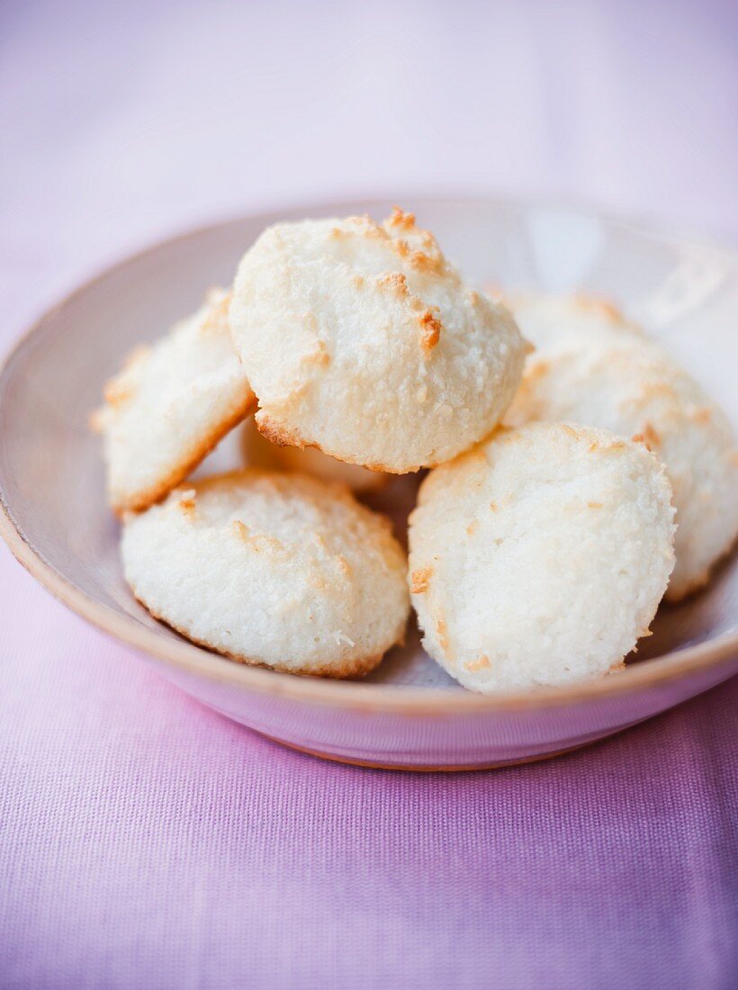 A plate of coconut macaroons