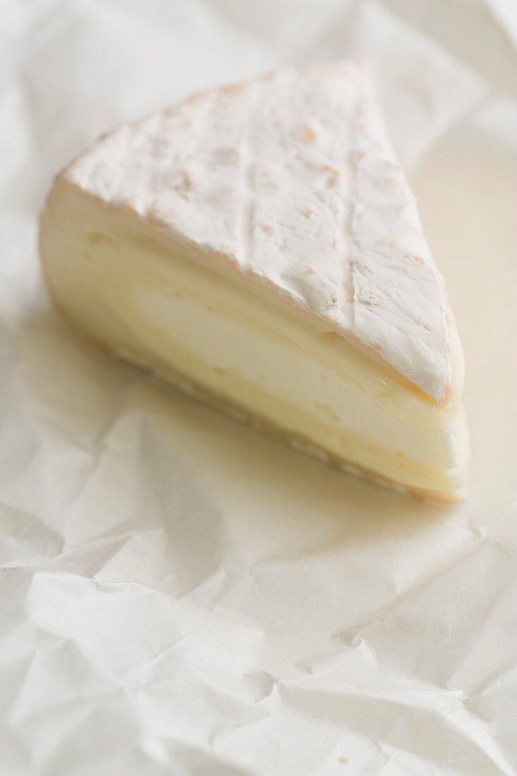 A piece of soft cheese