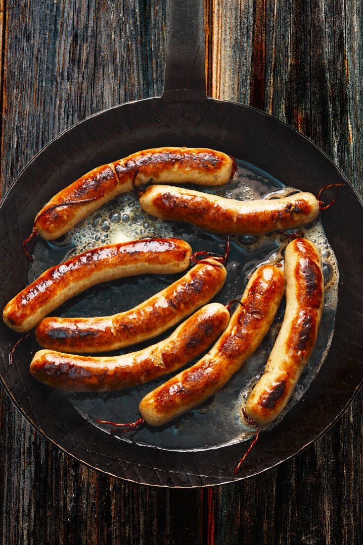Franconian sausages in a pan