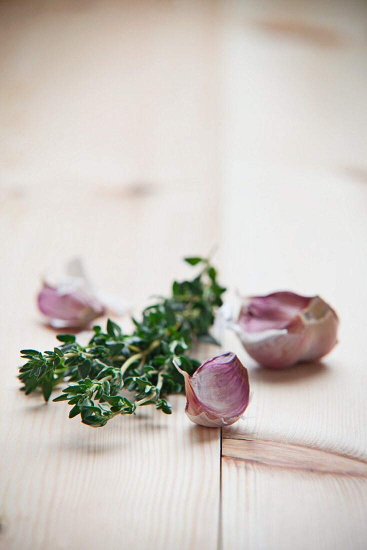 Garlic and fresh thyme