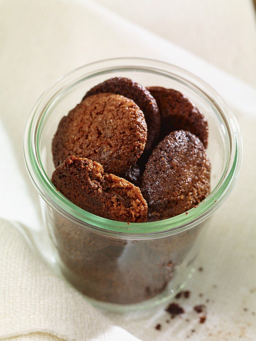 A jar of almond and coconut biscuits