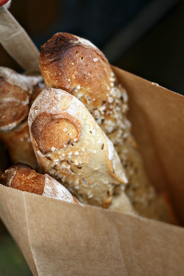 Baguettes in a paper bag