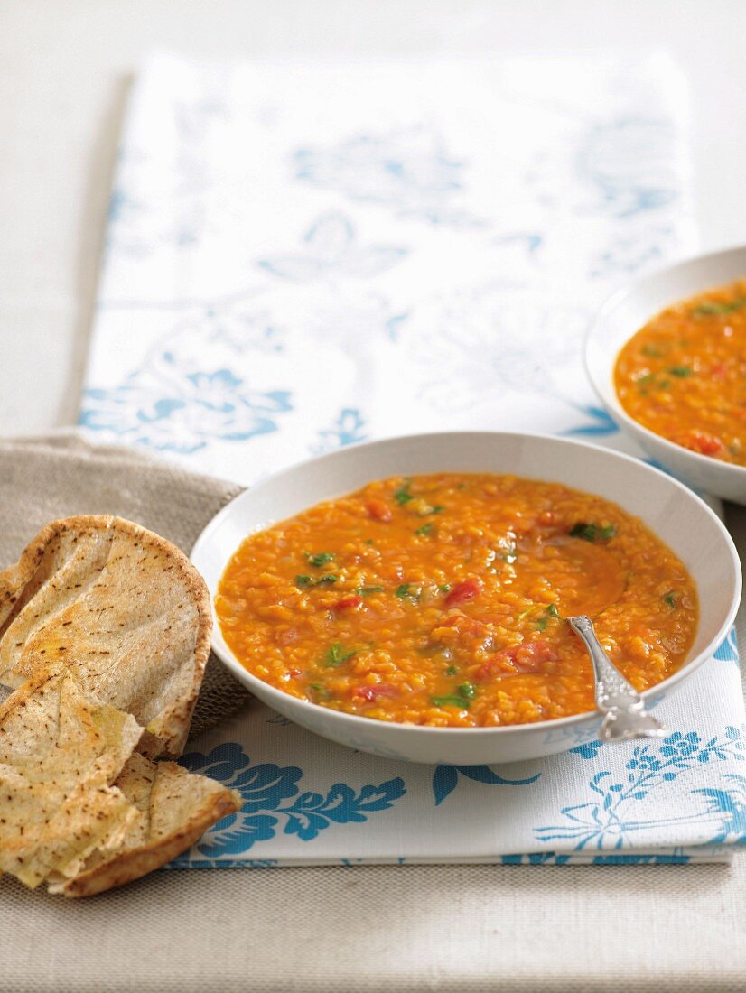 Red curry lentil soup
