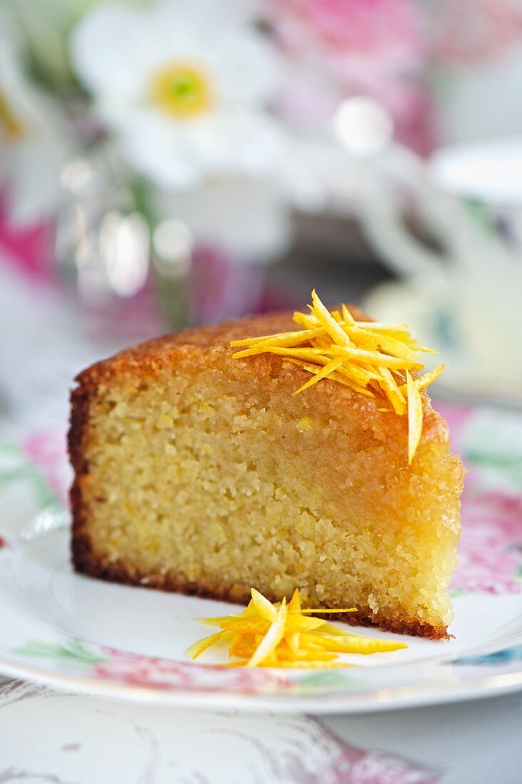 Orange cake with orange zest