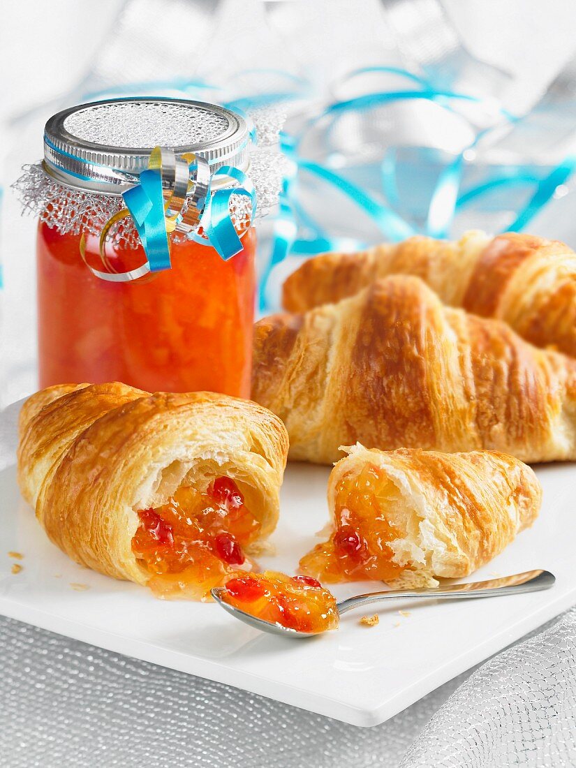 Orange and chilli marmalade with croissants