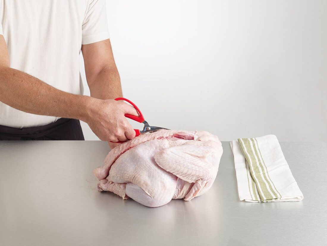 A turkey being cut
