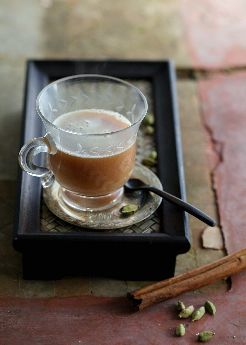 Chai tea in a glass