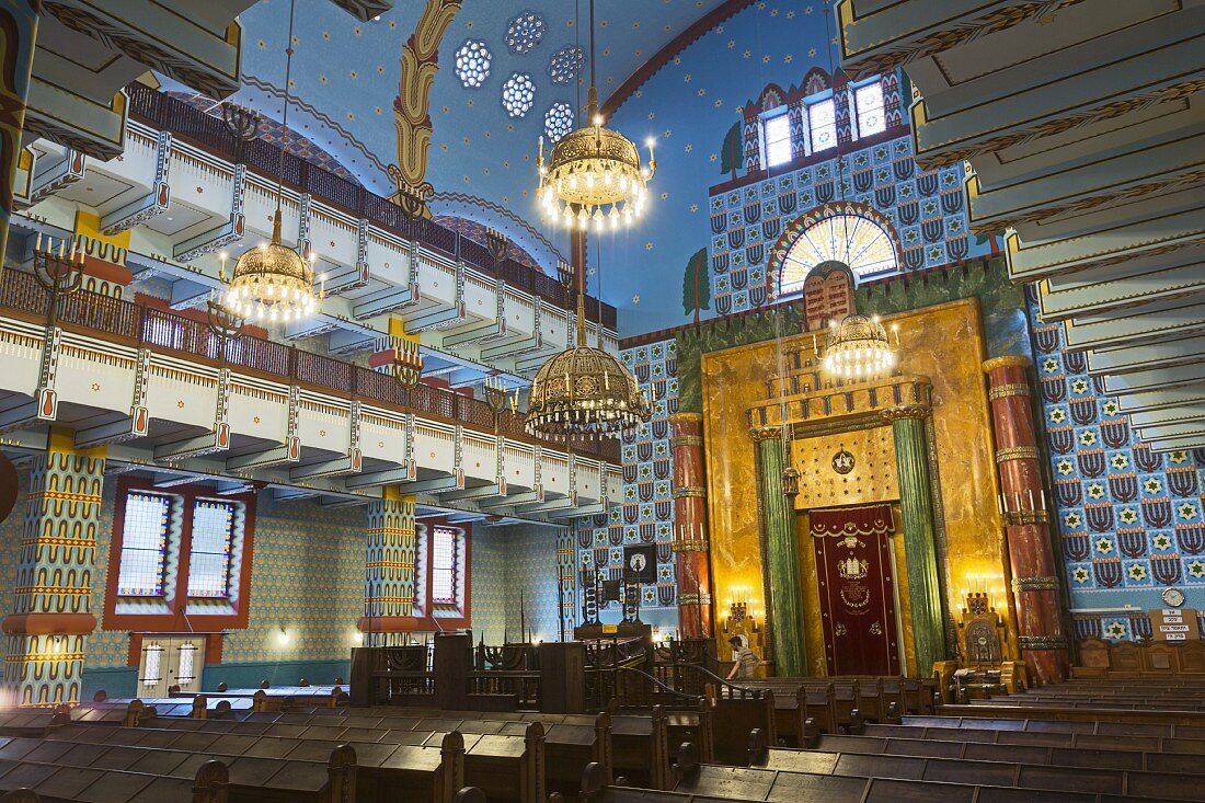 Sternenhimmel in der Orthodoxen Synagoge, ein Jugendstilbau der Brüder Bela und Samu Löffler, Budapest, Ungarn