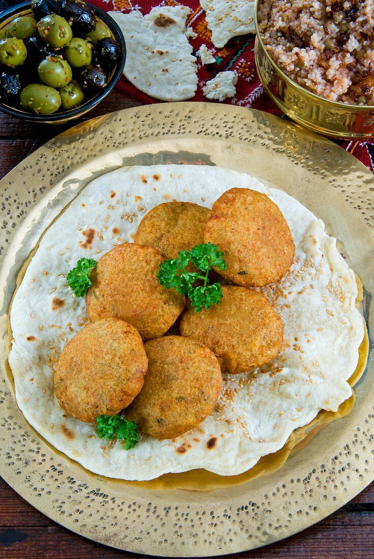 Falafel (chickpea dumplings, Arabia)