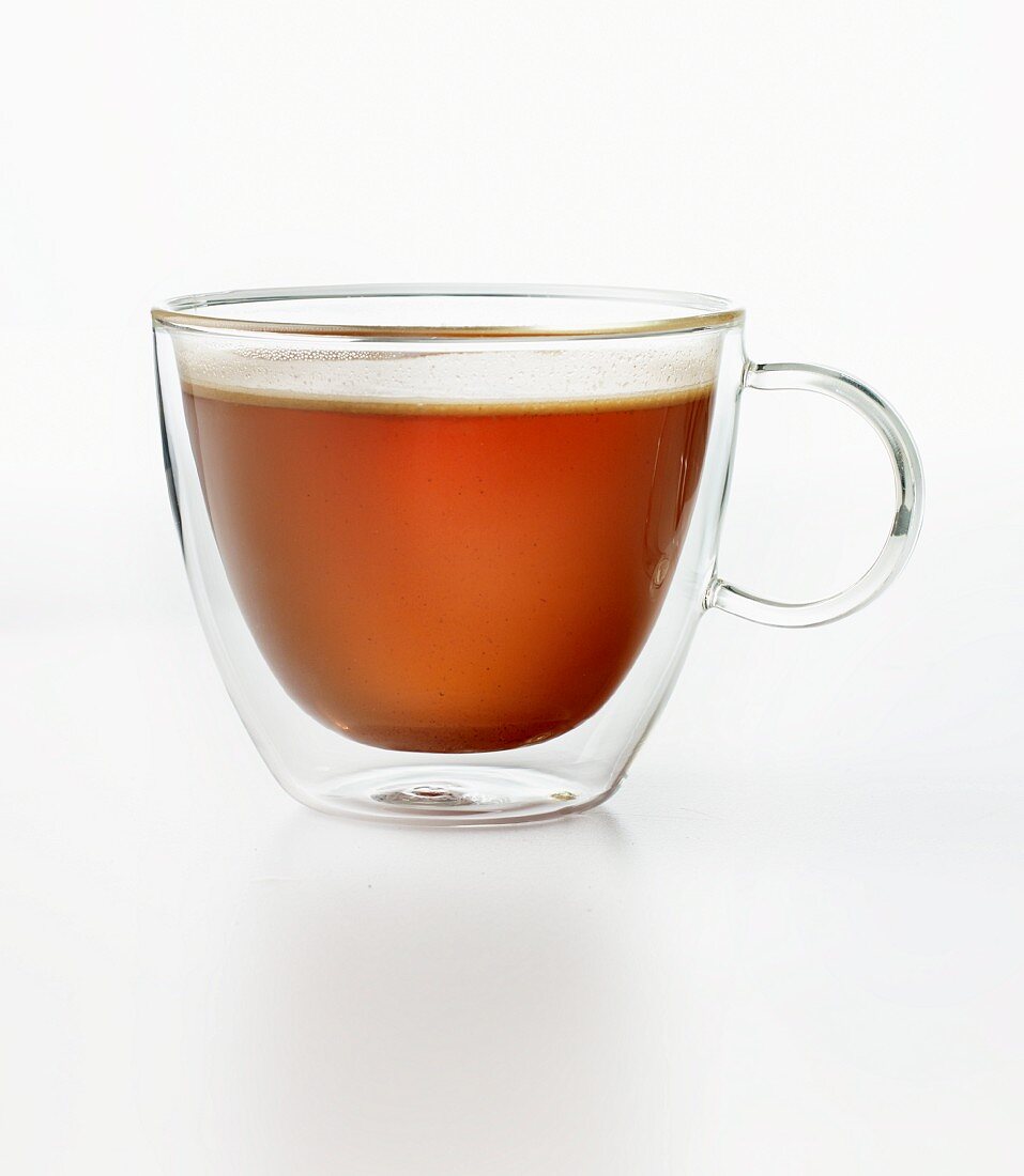 Chai tea in a glass cup