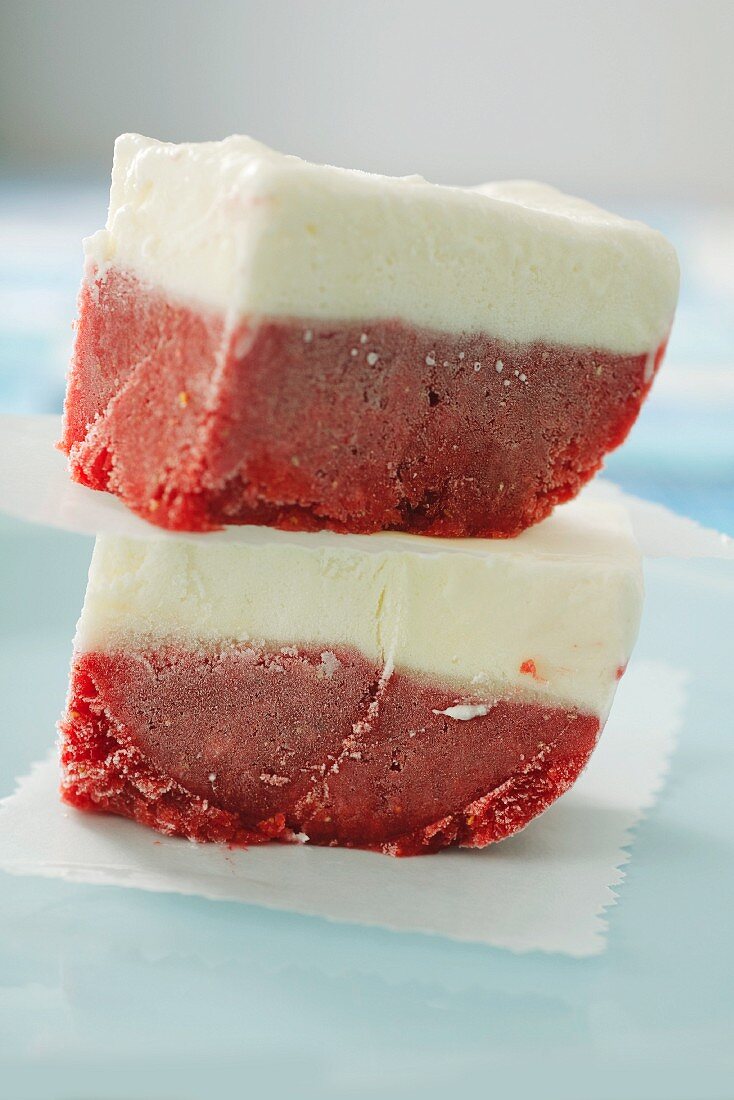 Strawberry and sour cream ice cream