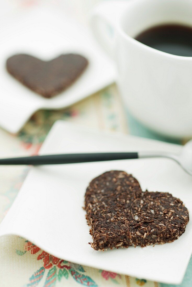 Chocolate and coconut hearts