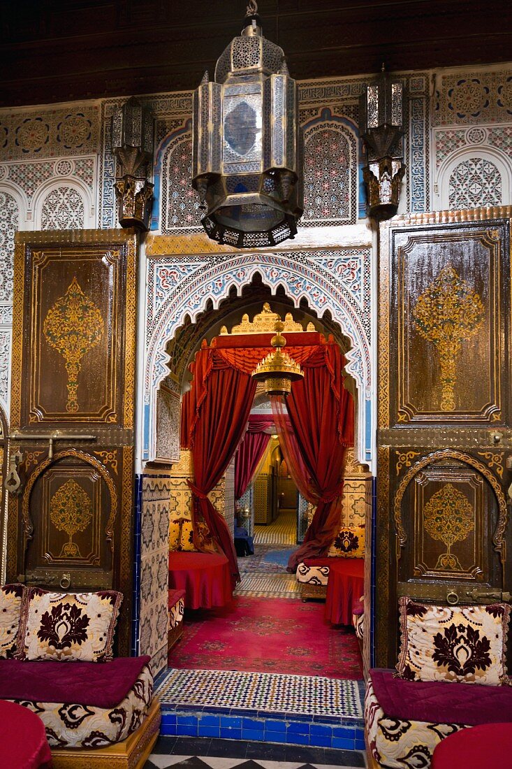 Restaurant Dar Essalam, former palace of the Pascha of Marrakesh, Morocco