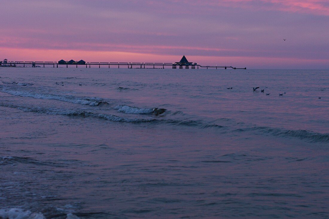 Dusk over the pier at Heringsdorf, Usedom
