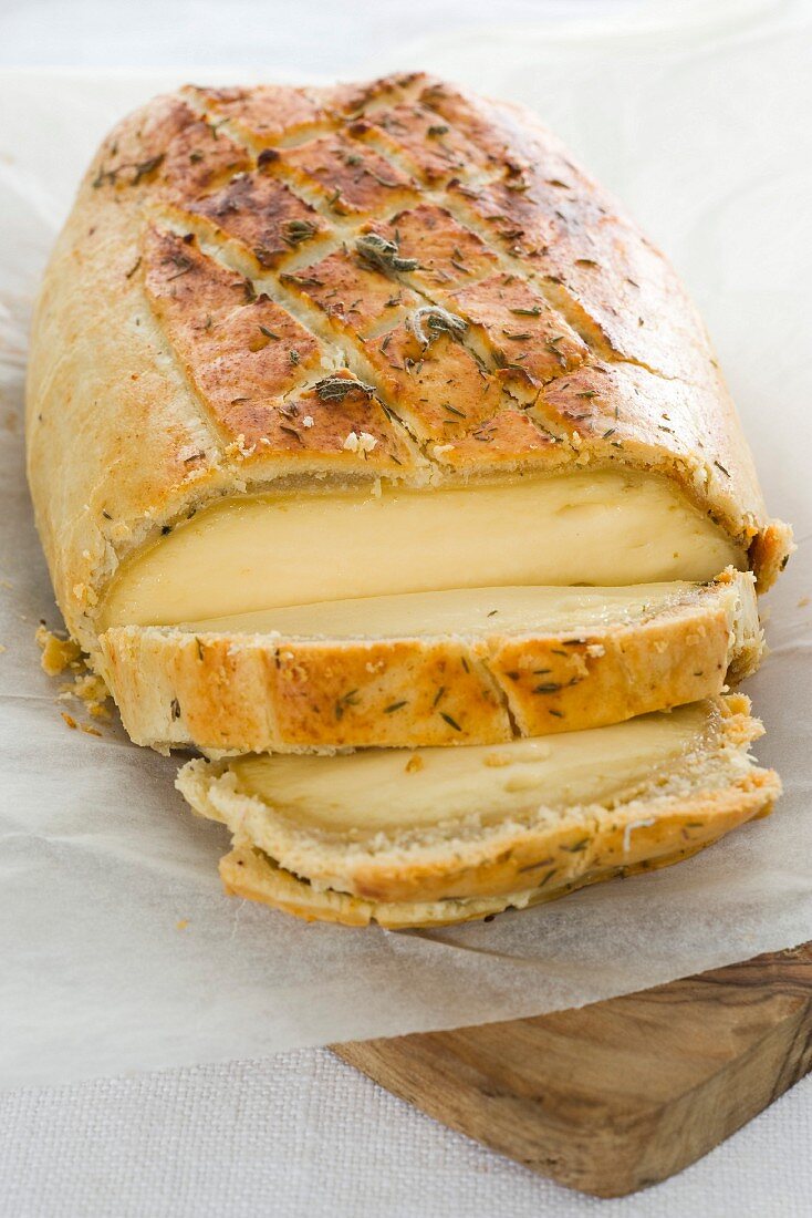 Cheese wrapped in puff pastry