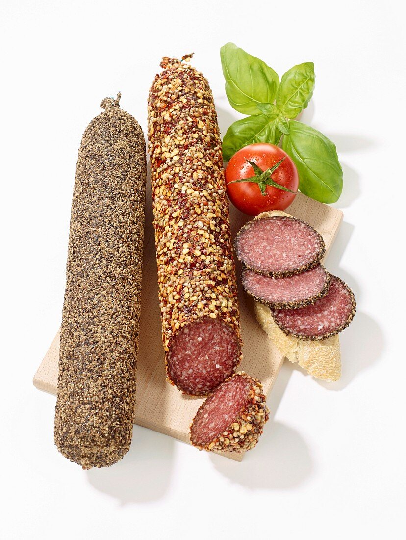 Pfeffersalami, angeschnitten