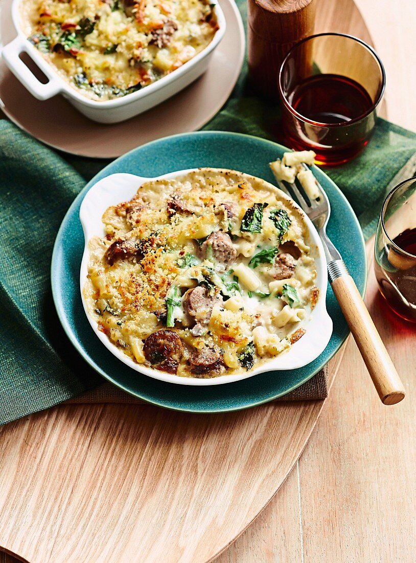 Sausage pasta bakes