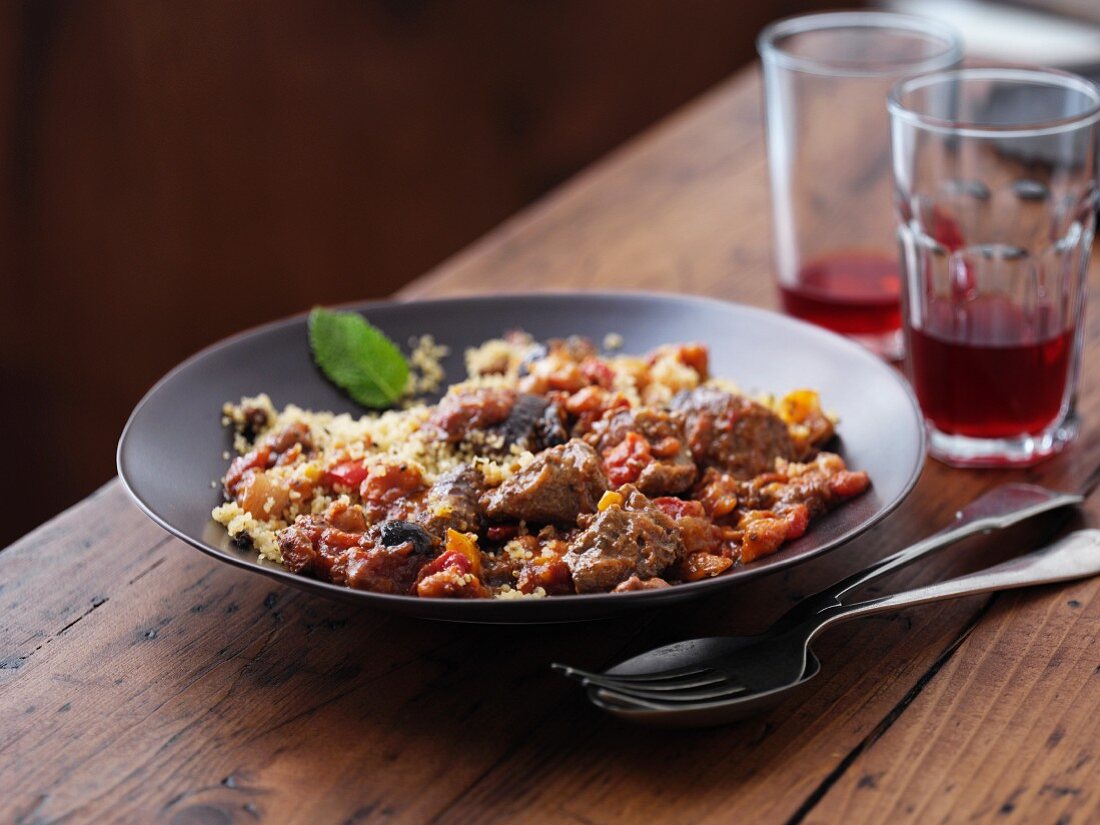 Beef tagine with couscous