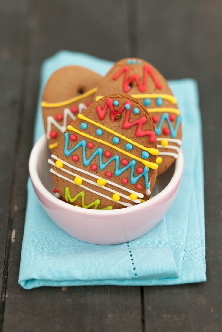 Decorated gingerbread eggs