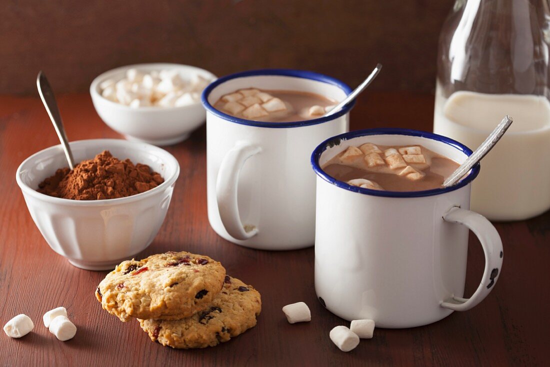 Hot chocolate with mini marshmallows