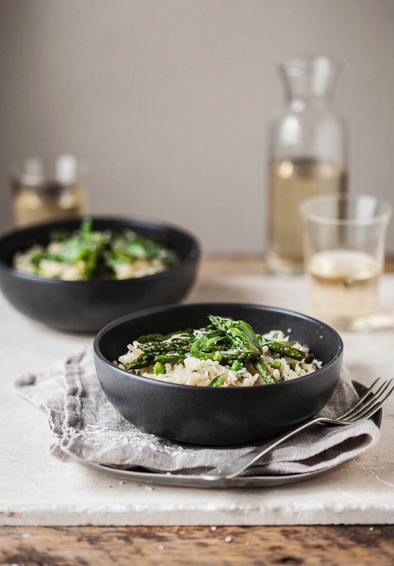 Spargelrisotto mit Parmesan