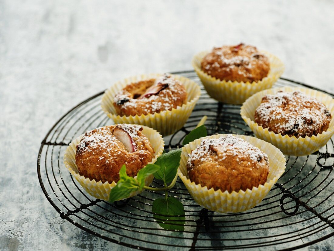 Apple muffins with nuts and raisins