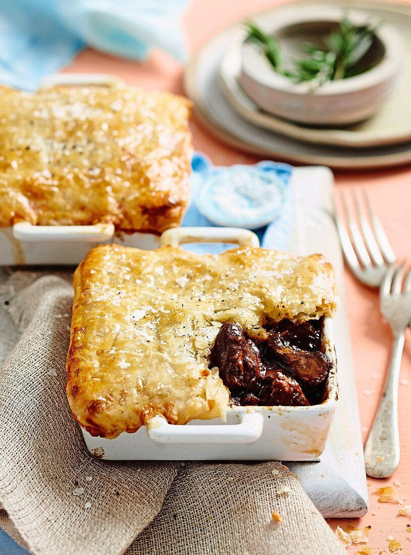 Beef pies with cheese pastry