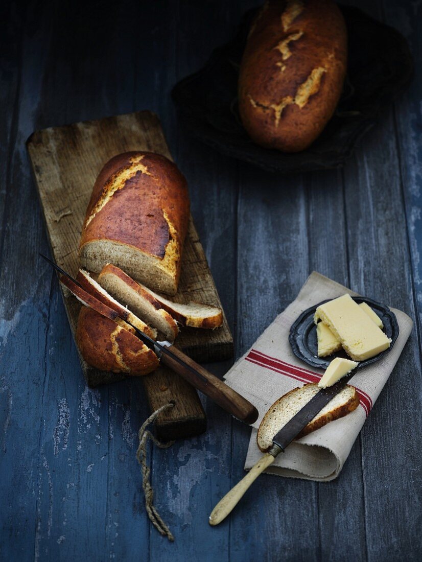 Malt bread with butter (Sweden)