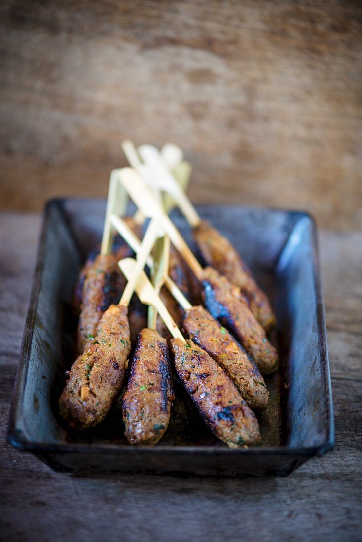 Minced venison seekh kebabs