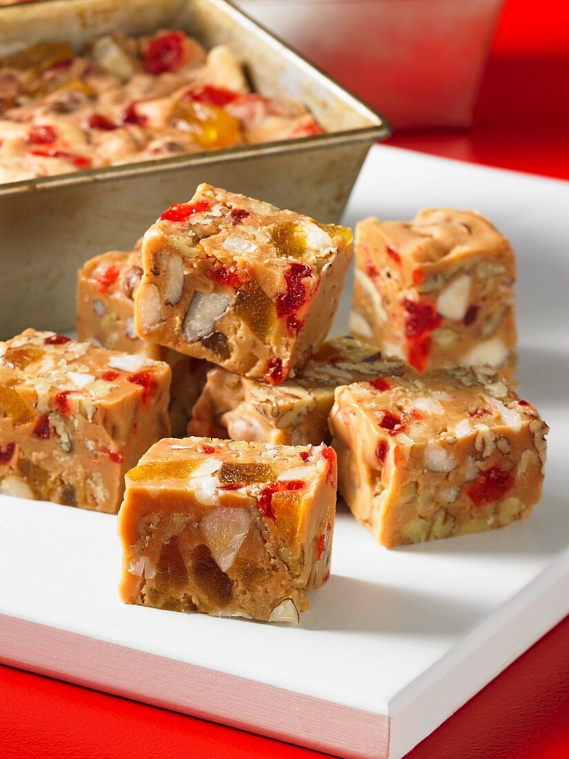 Candied fruit cake, diced