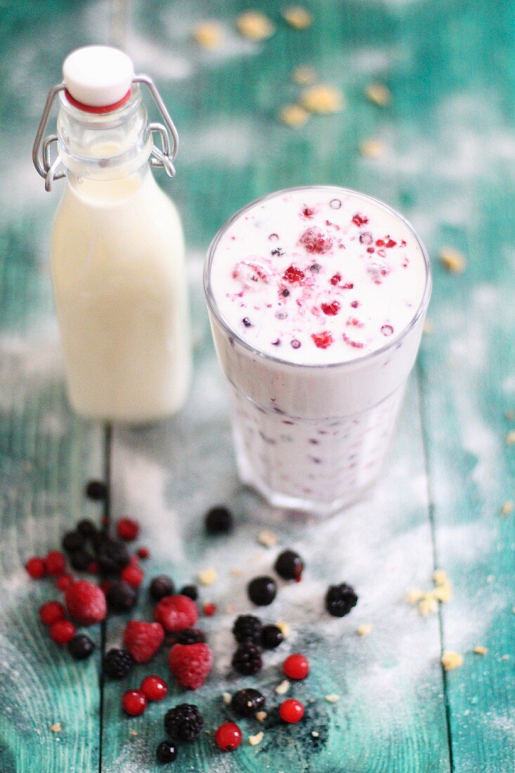 Berries with milk