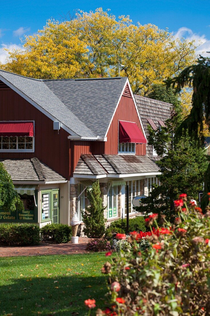 Farmhouse with barn and garden