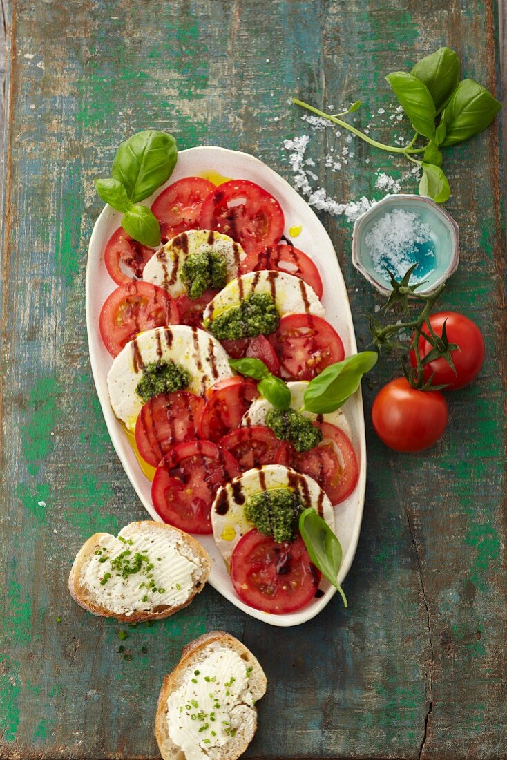 Caprese with pesto