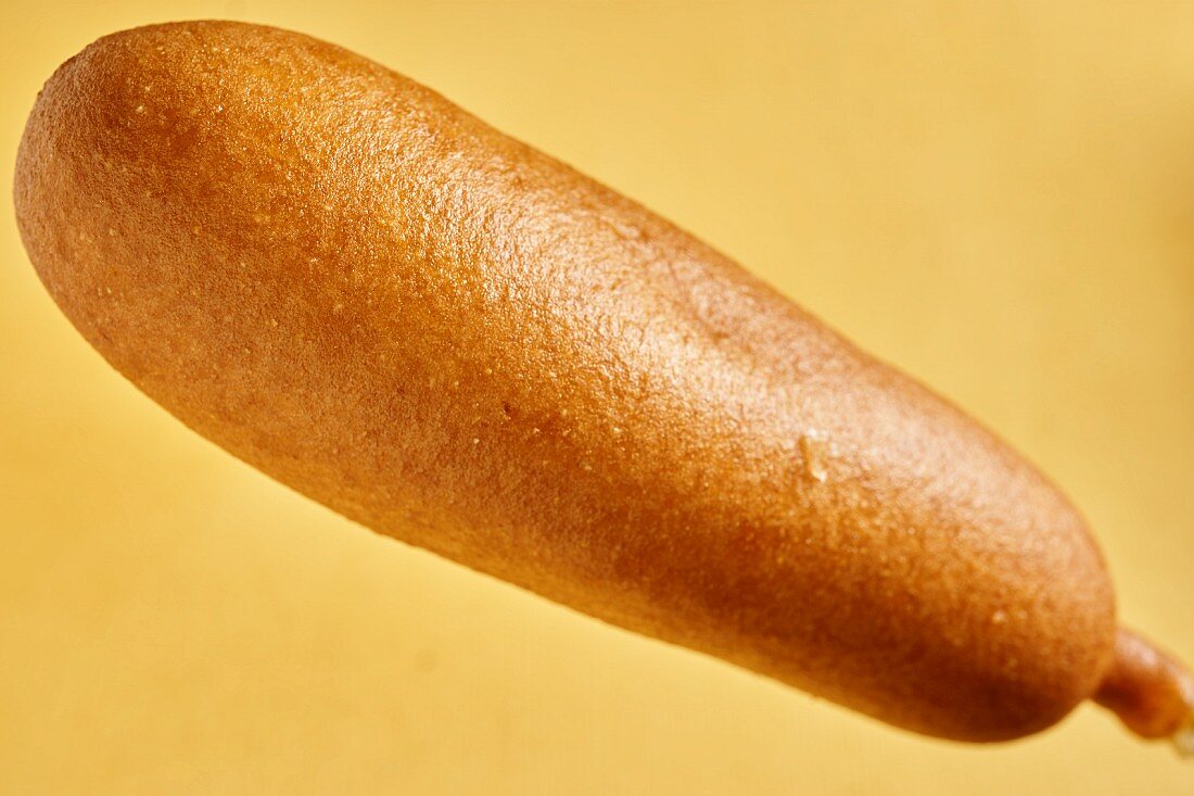 A corn dog (American speciality)