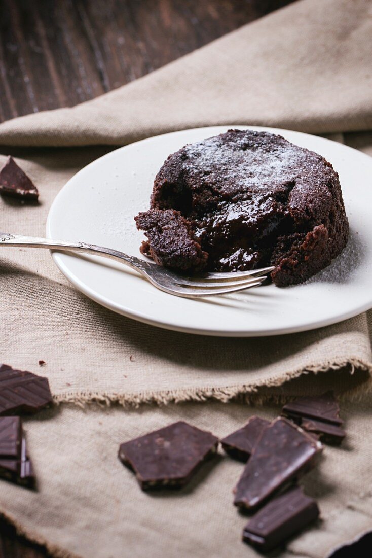 Chocolate Lava cake (chocolate cake with a liquid core)