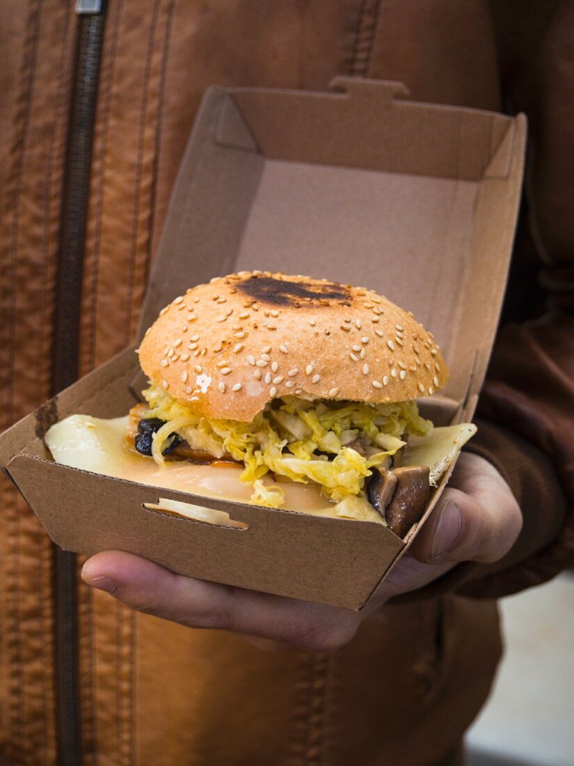 A cheeseburger from a food truck (Barcelona, Spain)