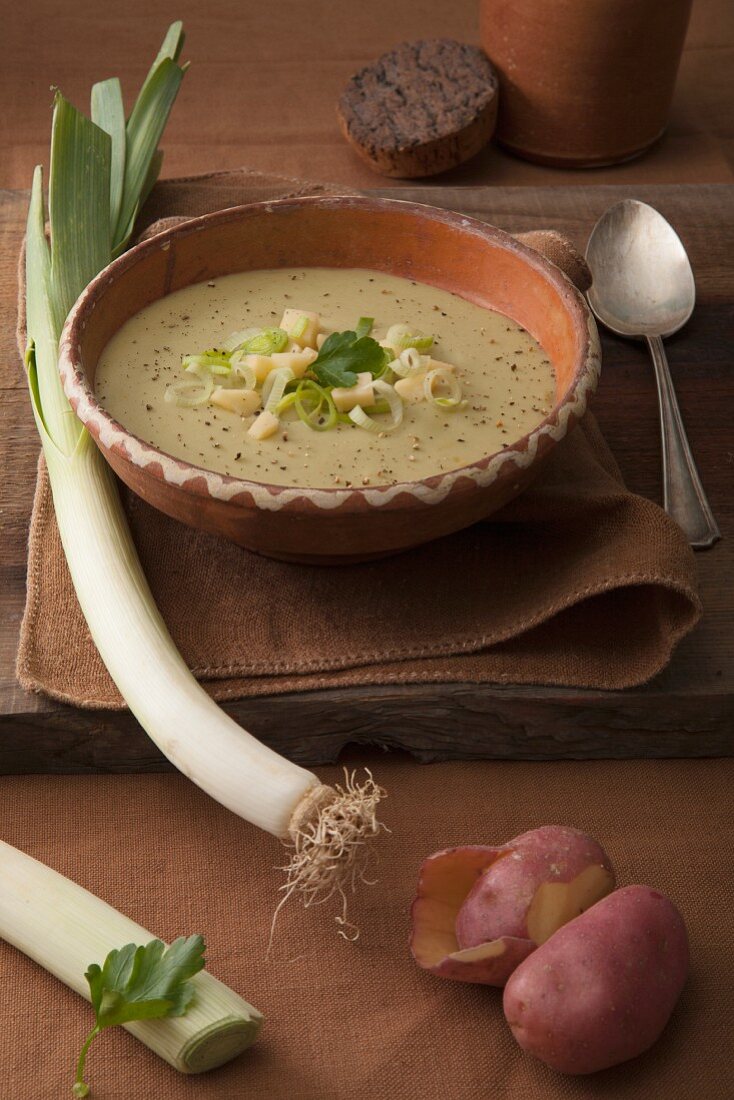 Vellutata di patate e porri (Lauch-Kartoffel-Suppe, Italien)