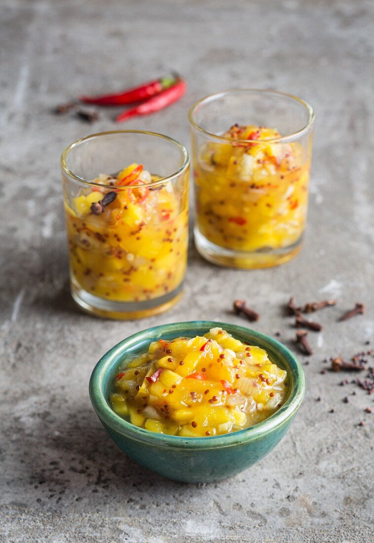 Indian mango chutney with chilli, cloves and ginger