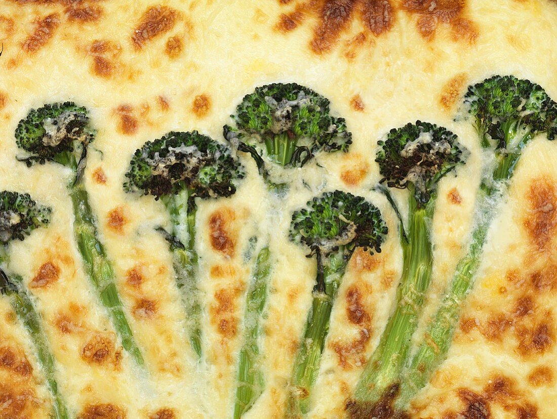 Broccoli quiche with cheese (close-up)