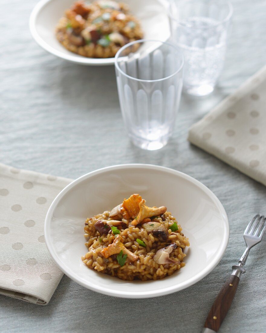 Mushroom risotto with parsley