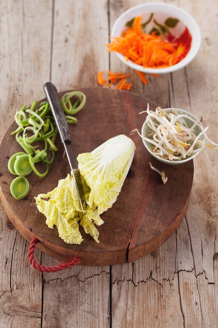 Stillleben mit Gemüse für asiatische Gerichte
