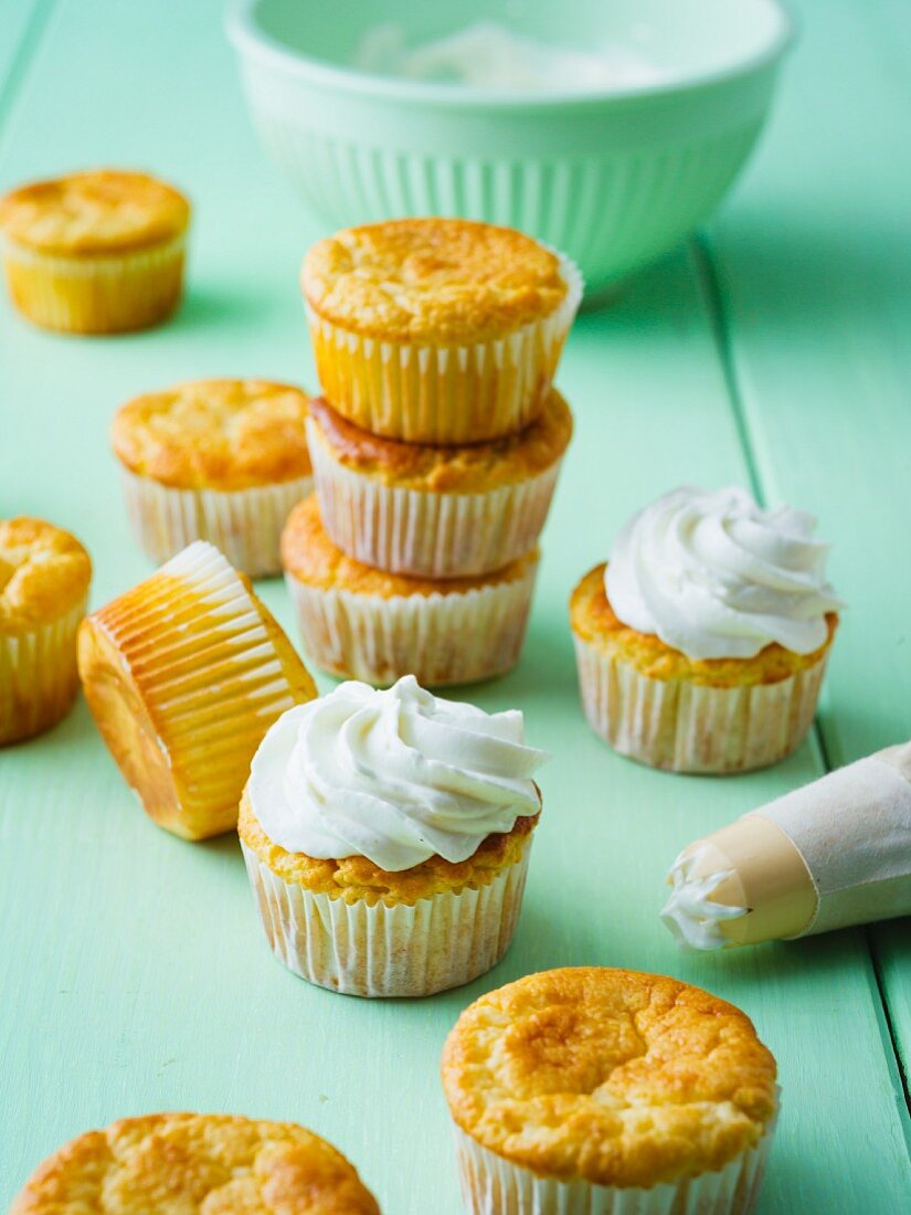 Lemon muffins with cream cheese frosting