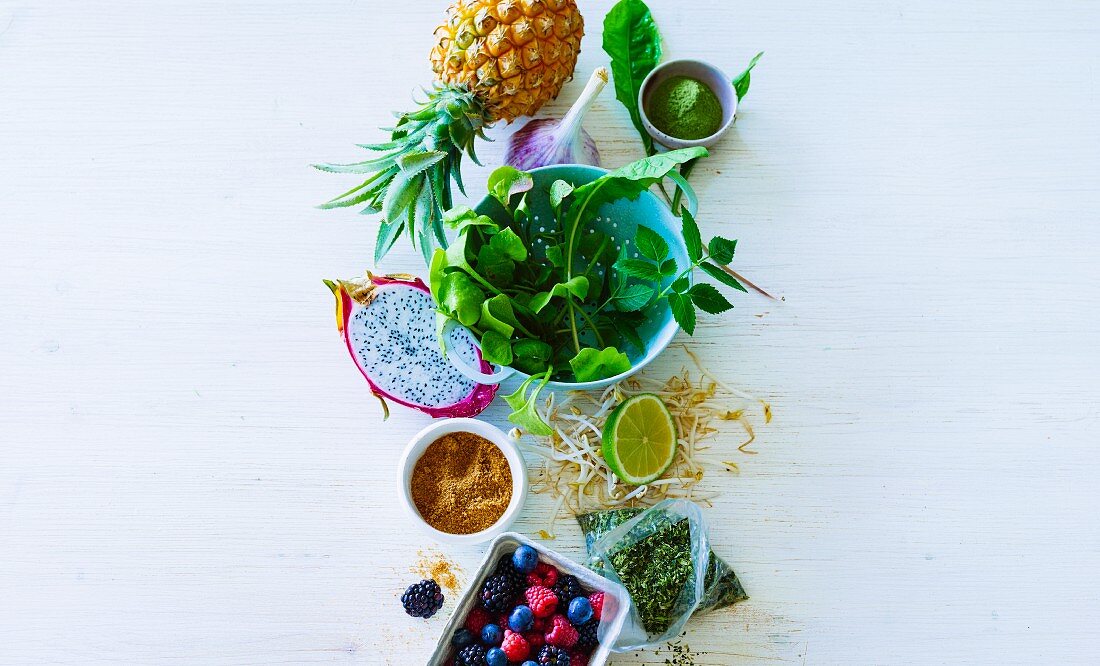 Ingredients for green smoothies