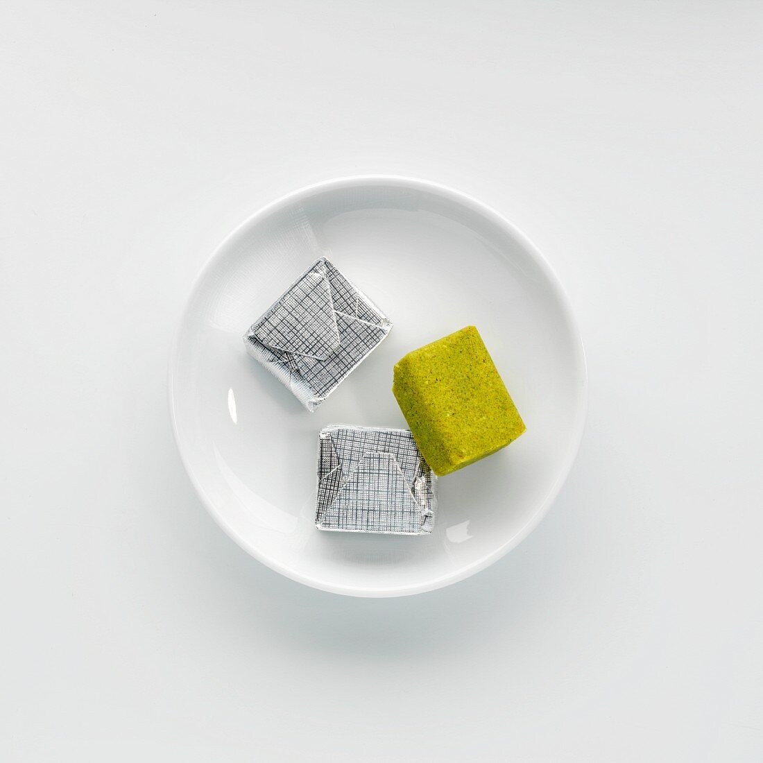 Vegan stock cubes on a plate