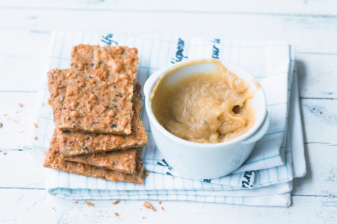 Chickpea and curry spread with mango chutney
