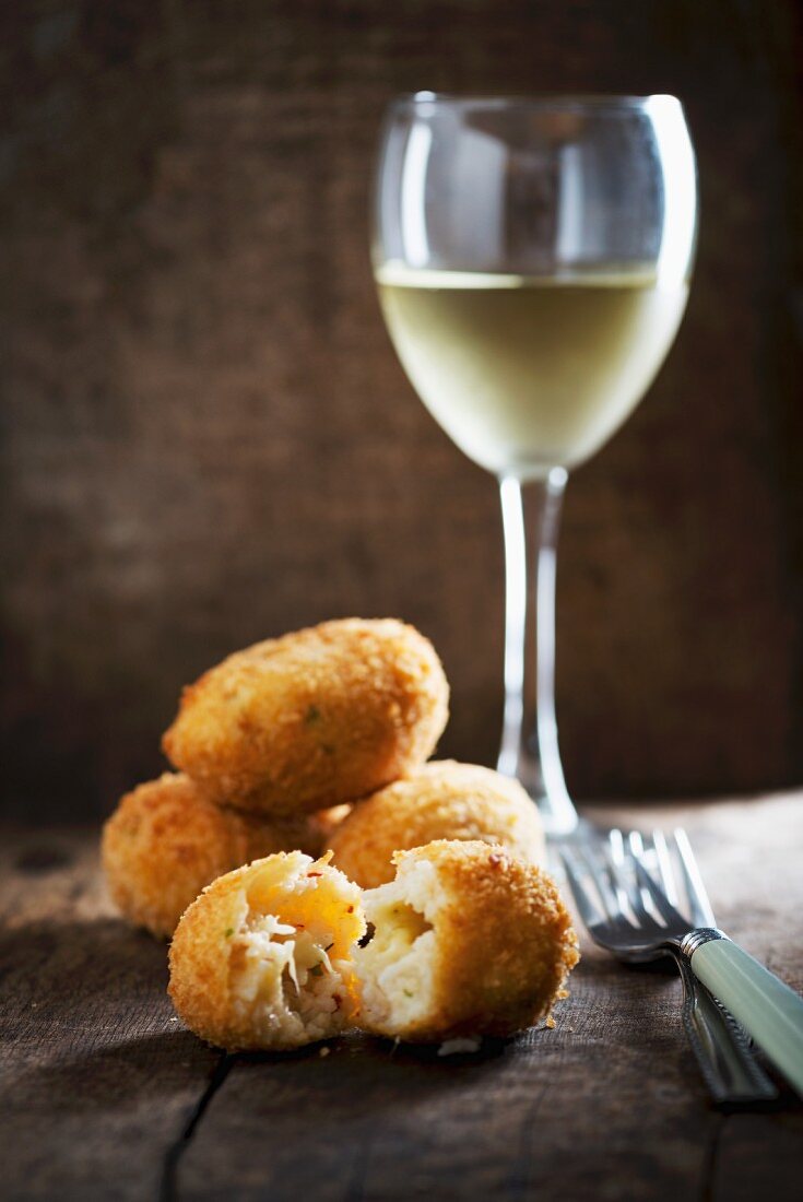 Rice croquette with cheese