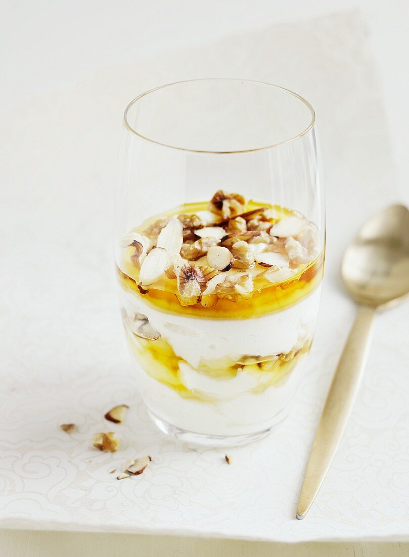 Greek yoghurt with acacia honey, walnuts and almonds