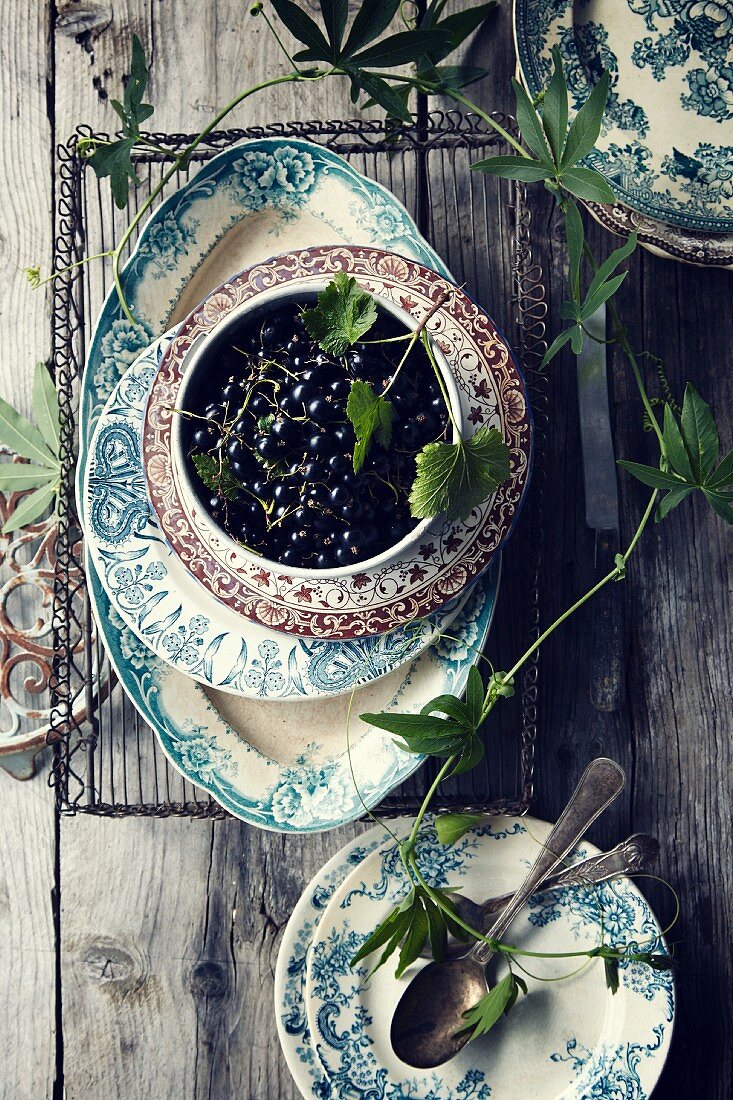 A bowl of blackcurrants