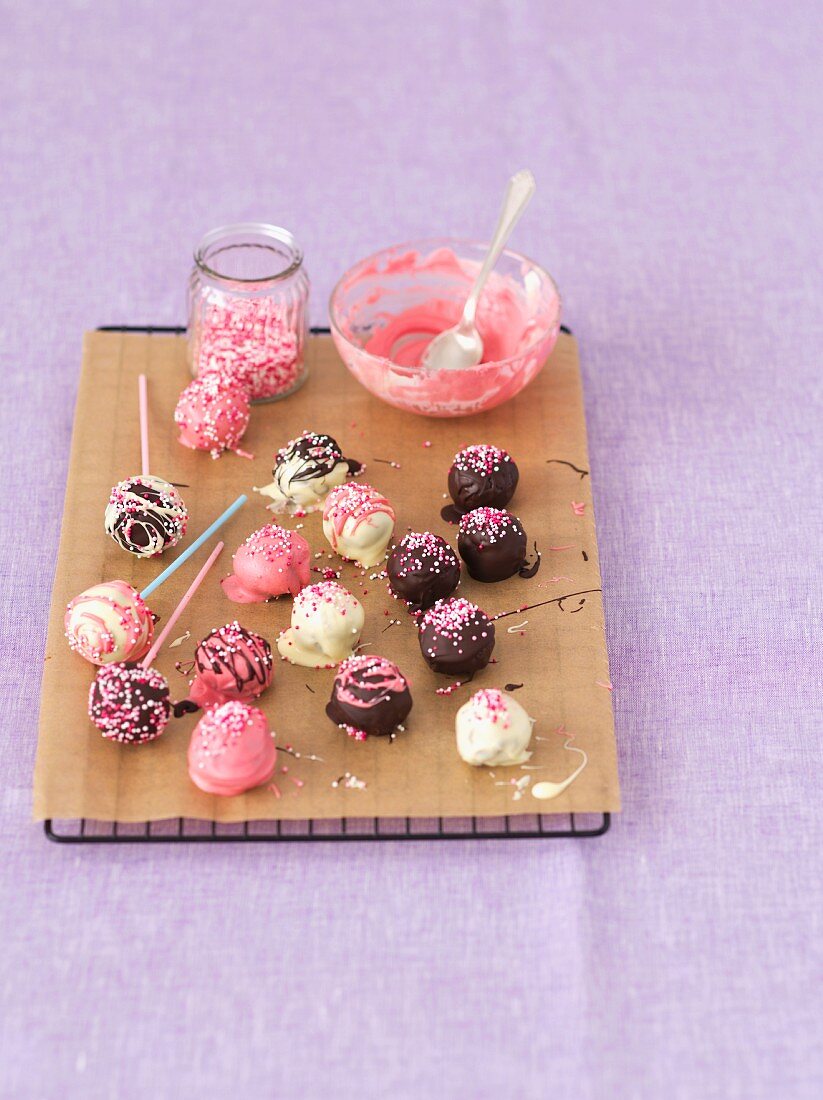 Schokoladentrüffeln als Cake Pops